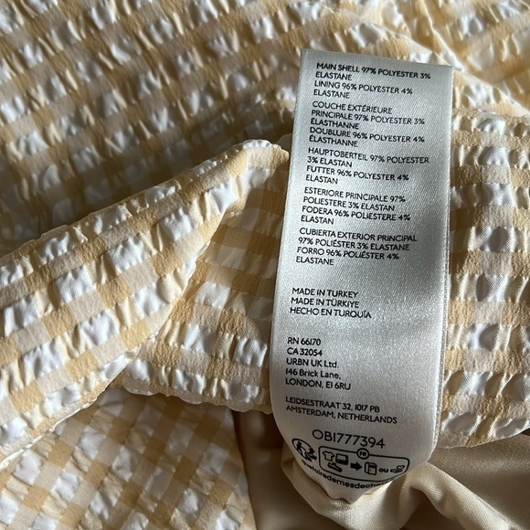Maeve Anthropologie Rushed Gingham Dress Size 12 NWT Yellow - Picture 7 of 16